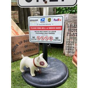 アメリカのデリバリーサイン　「宅配便配達の際のお願い」のアルミサインボード　（横タイプ）　■　アメリ...