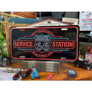 ルート66　ライセンスプレート　（サービスステーションネオンサイン） ■ アメリカン雑貨 アメリカ雑...