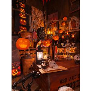 ミュージカル・ジャック・オ・ランタン　8連パーティーライト　長さ2.4m ■ パーティー 飾り アメ...