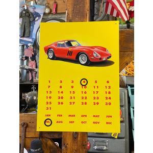 フェラーリ　250GTO　ブリキ看板　（万年カレンダー）　■　アメリカン雑貨　アメリカ雑貨