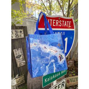 ハワイアイランドマップ　エコバッグ ■ アメリカン雑貨 アメリカ雑貨
