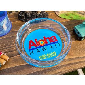 ハワイアン　ガラスアシュトレイ　（アロハハワイ）　■　アメリカン雑貨　アメリカ雑貨　灰皿