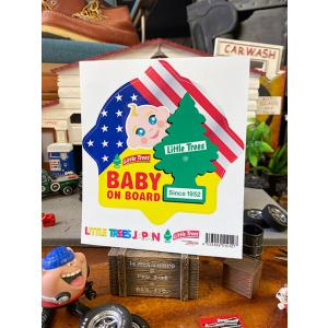 「赤ちゃん乗ってます」　リトルツリーステッカー　（グリーンシンボル）　■　アメリカン雑貨　アメリカ雑...