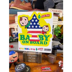 「赤ちゃん乗ってます」　リトルツリーステッカー　（スターズ＆ストライプス）　■　アメリカン雑貨　アメ...