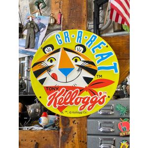ヴィンテージケロッグ　エンボスティンサイン　（フェイス）　■　アメリカン雑貨　アメリカ雑貨 爆買
