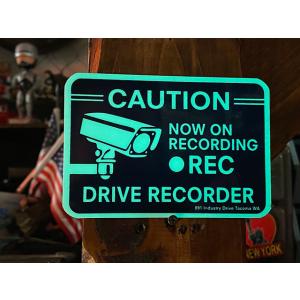 ドライブレコーダー録画中　蓄光セキュリティサイン　（裏面シール付き）　■　アメリカン雑貨　アメリカ雑...
