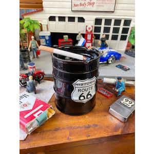 ルート66　ドラム缶灰皿 ■ アメリカン雑貨 アメリカ雑貨 アッシュトレイ