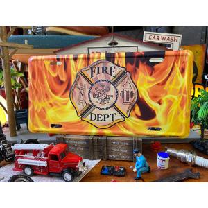 ファイヤーデプト　ライセンスプレート　（炎）　■　アメリカン雑貨　アメリカ雑貨