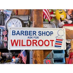バーバーショップ　エンボスティンサイン　（ワイルドルート）　■　アメリカン雑貨　アメリカ雑貨 爆買