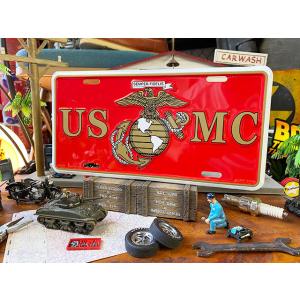 U.S.マリーン　ミリタリーライセンスプレート　（U.S.M.C.イーグル）　■　アメリカン雑貨　ア...