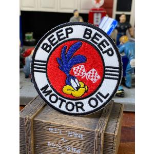 ロードランナー　ワッペン　（ビーピビープモーターオイル）　■　アメリカン雑貨　アメリカ雑貨