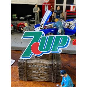 セブンアップ　オフィシャルロゴステッカー　（90年代ロゴ/ダイカット）　7UP　■　アメリカン雑貨　...