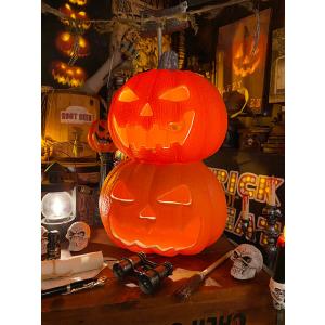ハロウィン　ダブルパンプキンランタン　LLサイズ　全長45cm ■ パーティー 飾り アメリカ雑貨
