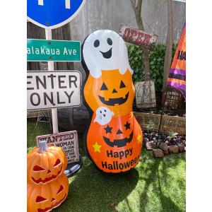 3連パンプキンゴースト　ビニールディスプレイ ■ パーティー 飾り アメリカ雑貨 ハロウィン 爆買