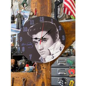 エルヴィス・プレスリー　ウッドウォールクロック ■ アメリカン雑貨 アメリカ雑貨 壁掛時計