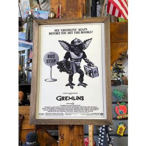ポスターフレーム　（グレムリン/ストライプ/バスストップ）　ポスター＆木製フレームのセット ■ アメ...