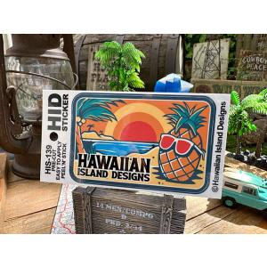 ハワイアン　アイランド　ステッカー　（ファンキーパイナップル）　■　アメリカン雑貨　アメリカ雑貨 爆...