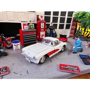 1957年シボレー　コルベット　ダイキャストミニカー　1/34スケール　（ホワイト）　プルバックカー...
