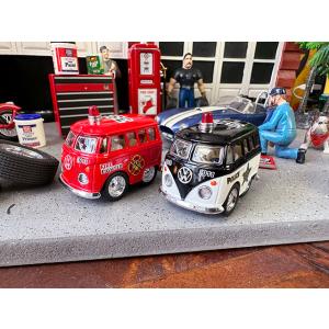 ファニーワーゲンバス　ダイキャストミニカー　（ポリスカーと消防車の2台セット）　■　アメリカン雑貨　...