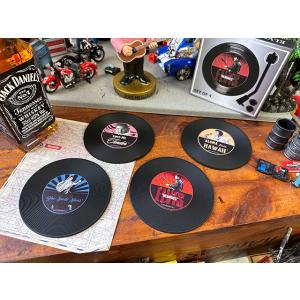 エルヴィス・プレスリー　レコードコースター　4Pセット ■ アメリカン雑貨 アメリカ雑貨