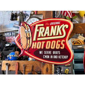 フランクホットドッグマン　エンボスティンサイン ■ アメリカ雑貨 アメリカン雑貨