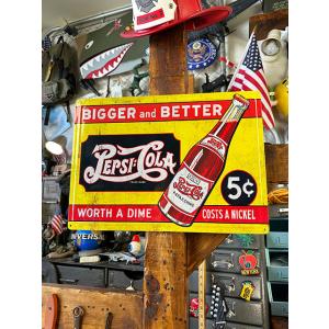 ペプシ　エンボスティンサイン　ヴィンテージスタイル　（WORTH　A　DIME　COSTS　A　NI...