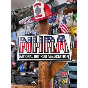 NHRA　エンボスティンサイン　（アメリカンフラッグ）　■　アメリカン雑貨　アメリカ雑貨