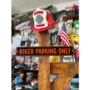 「バイカー専用駐車場」　ミニストリートサイン ■ アメリカン雑貨 アメリカ雑貨