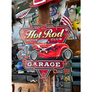 ホットロッドモータークラブ　ウォールクロック ■ アメリカン雑貨 アメリカ雑貨 壁掛け時計