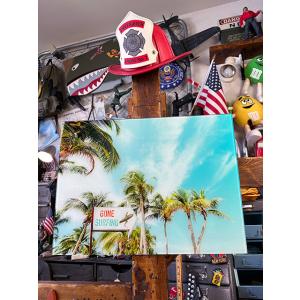 ウエストコースト　ガラスアートピクチャー　Lサイズ　（ゴーサーフィン）　■　アメリカン雑貨　アメリカ...