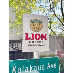 ライオンコーヒー　ショップサイン　アルミサインプレート ■ アメリカン雑貨 アメリカ雑貨