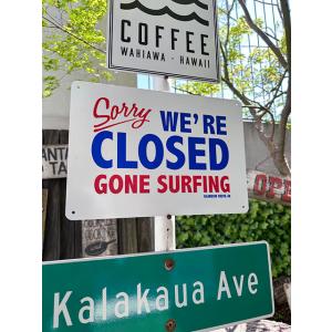 「サーフィン行ってまーす」　アルミサインプレート ■ アメリカ雑貨 アメリカン雑貨