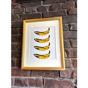 アンディ・ウォーホル　アートフレーム　（Banana 1966 x4）　木製額付き　絵画ポスター　ア...