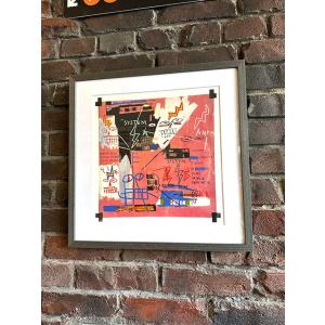 バスキア　アートフレーム　（Six Fifty,1982）　ジャン=ミシェル・バスキア　木製額付き　...