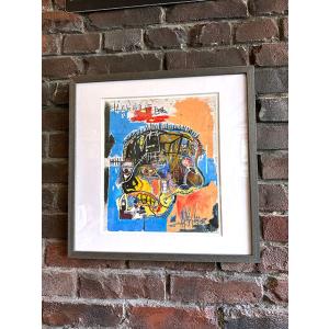 バスキア　アートフレーム　（Untitled,1981/Skull）　ジャン=ミシェル・バスキア　木...