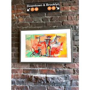 バスキア　アートフレーム　（Boy and Dog in a Johnnypump,1982）　ジャ...