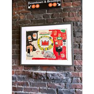 バスキア　アートフレーム　（Untitled,1988/Crown）　ジャン=ミシェル・バスキア　木...