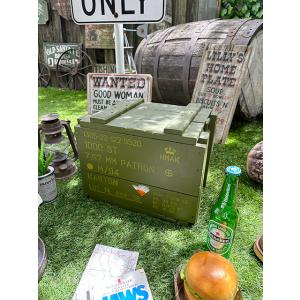 USED　木製アミニッションボックス　デンマーク軍　弾薬箱　中古 ■ アメリカン雑貨 アメリカ雑貨