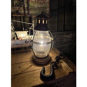 ヴィンテージLEDランタン　ウッドベース ■ アメリカン雑貨 アメリカ雑貨 爆買
