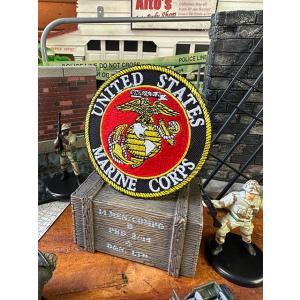 U.S.マリーン　ミリタリーワッペン　（ラウンド/エンブレム/直径7.8cm）　■　アメリカン雑貨　...