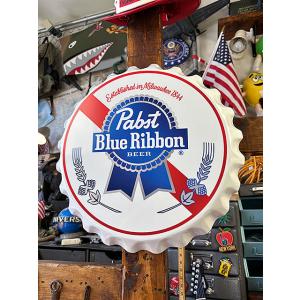 パブスト　ブルーリボン　ボトルキャップサイン　ブリキ看板　メタルサイン ■ アメリカン雑貨 アメリカ...
