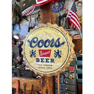 クアーズ　ボトルキャップサイン　ブリキ看板　メタルサイン ■ アメリカン雑貨 アメリカ雑貨