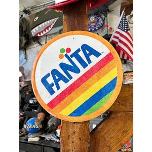 ファンタ　ラウンド型ブリキ看板　コカ・コーラ　FANTA ■ アメリカン雑貨 アメリカ雑貨