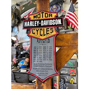 ハーレーダビッドソン　パテント　エンボスティンサイン　ブリキ看板 ■ アメリカ雑貨 アメリカン雑貨