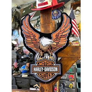 ハーレーダビッドソン　ハーレーイーグルB&amp;Sロゴ　エンボスティンサイン　ブリキ看板 ■ アメリカン雑...