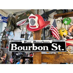 バーボンストリート　ストリート看板　ストリートサイン　ブリキ看板　ニューオリンズ　ジャズ ■ アメリ...