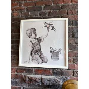 バンクシー　アートフレーム　（Game Changer）　木製額付き　絵画ポスター　ゲームチェンジャ...