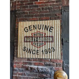 ハーレーダビッドソン　ビッグサイズ　波板サイン　（SINCE 1903）　コルゲートメタルサイン　■...