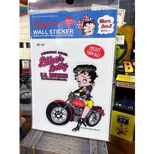 ベティ・ブープ　ミニステッカー　（バイカーベティ2/U.S. ROUTE66）　■　アメリカン雑貨　...