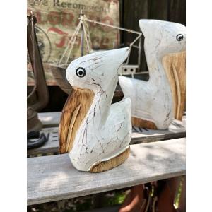 ペリカン　木彫り人形　（Sサイズ）　単品　ウッドカービング　■　アメリカン雑貨　アメリカ雑貨